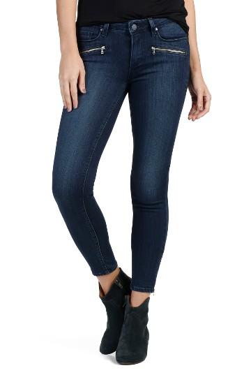 Women's Paige Transcend - Jane Zip Crop Skinny Jeans - Blue