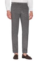 Men's Zanella Curtis Flat Front Herringbone Cotton Trousers