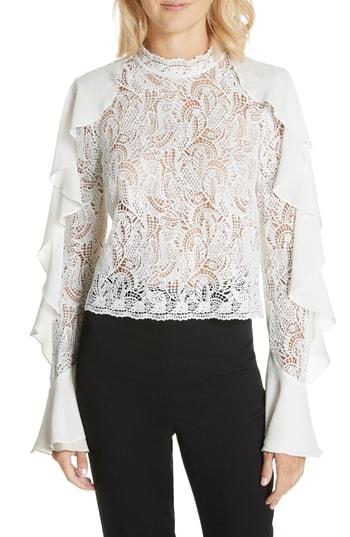 Women's Amur Ilana Lace Top - White