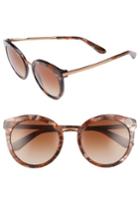 Women's Dolce & Gabbana 52mm Round Sunglasses - Bronze