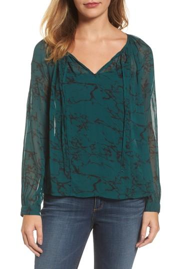 Women's Lucky Brand Marble Print Peasant Blouse