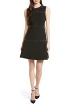 Women's Kate Spade New York Studded A-line Crepe Dress - Black