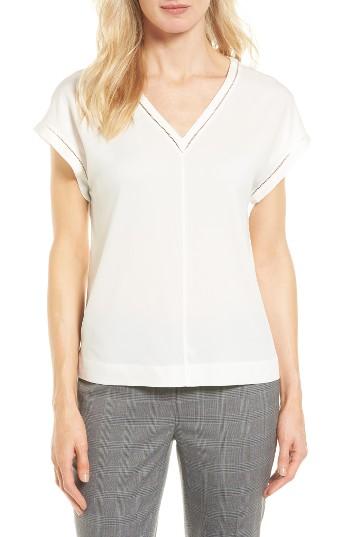 Women's Emerson Rose Ladder Stitch Silk Blend Top