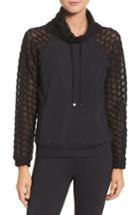 Women's Koral Mesh Sleeve Funnel Neck Pullover - Black