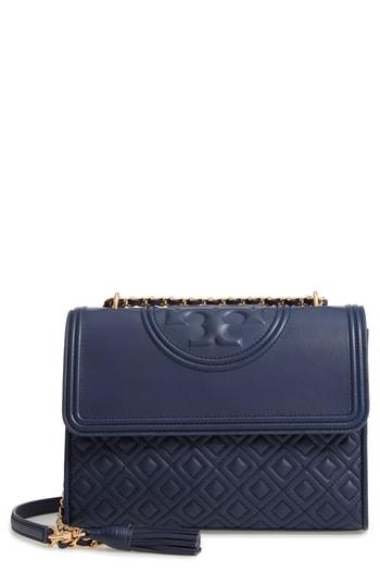 Tory Burch Fleming Leather Convertible Shoulder Bag - Black