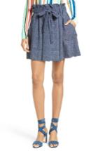 Women's Milly Denim Print Crepe Tie Waist Skirt