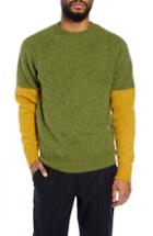 Men's Ymc Skate Or Die Colorblock Wool Sweater - Green