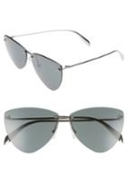 Women's Alexander Mcqueen 63mm Oversize Rimless Sunglasses - Silver