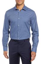 Men's John Varvatos Star Usa Slim Fit Check Dress Shirt L - Blue