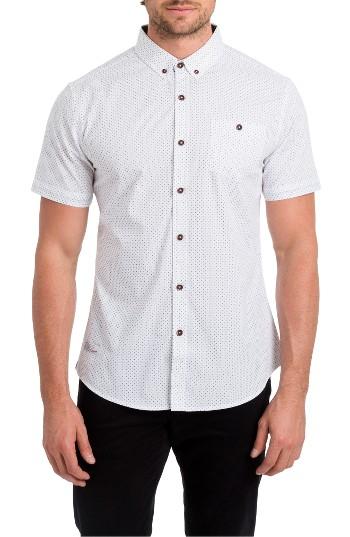 Men's 7 Diamonds Formation Spot Woven Shirt - White