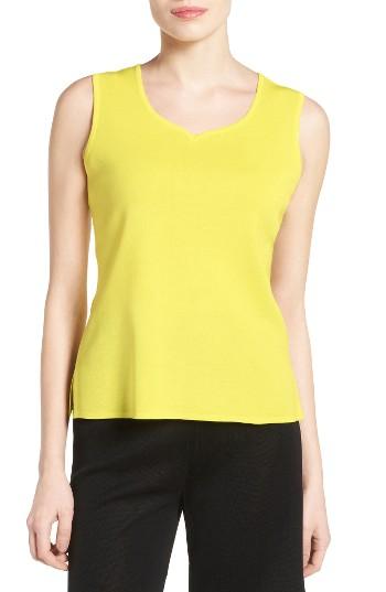 Women's Ming Wang Sweetheart Neck Knit Tank - Yellow