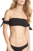 Women's J.crew Bardot Pique Bikini Top, Size - Black