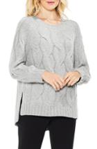 Women's Vince Camuto Long Sleeve Chunky Cable Sweater, Size - Grey