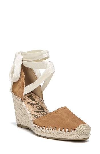 Women's Sam Edelman Patsy Wraparound Espadrille Wedge M - Brown