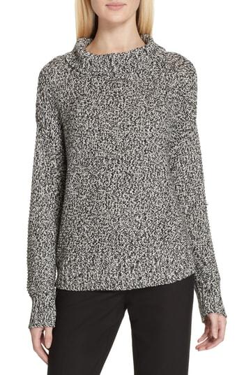 Women's Eileen Fisher Organic Cotton & Cashmere Sweater, Size - Black