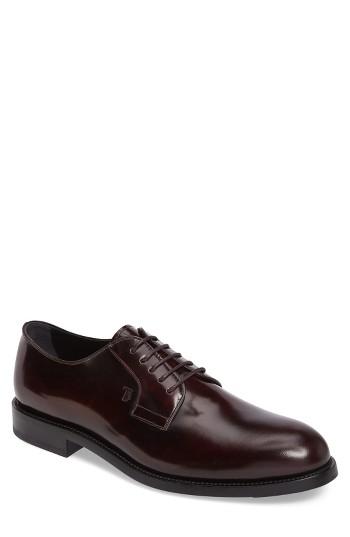 Men's Tod's Plain Toe Derby Us / 9uk - Burgundy