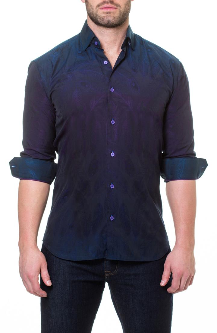 Men's Maceoo Wall Street Peacock Slim Fit Sport Shirt