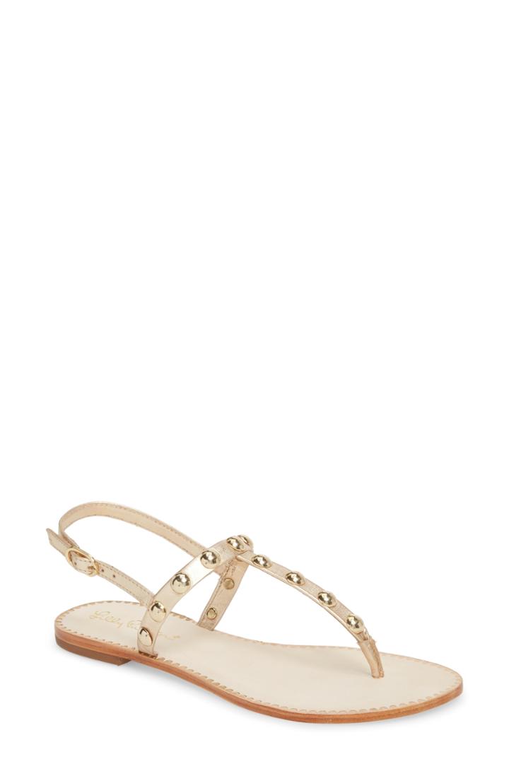 Women's Lily Pulitzer Rita T-strap Sandal .5 M - Metallic