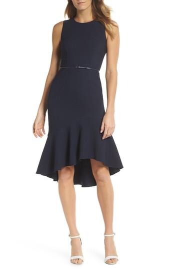 Women's Adrianna Papell Structured Knit Trumpet Dress - Blue