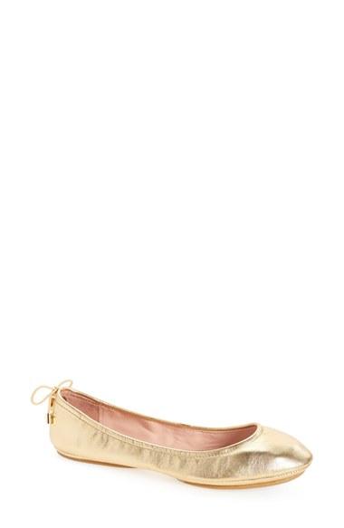 Women's Kate Spade New York Globe Foldable Ballet Flat M - Metallic