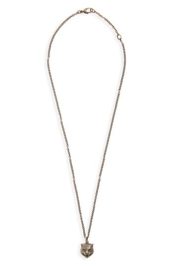 Men's Gucci Feline Head Pendant Necklace