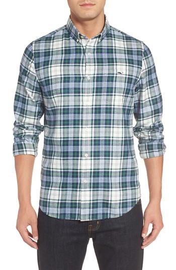 Men's Vineyard Vines Tucker Hayward Point Slim Fit Plaid Sport Shirt - Green