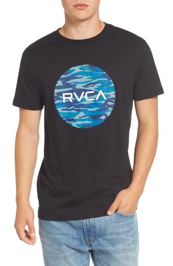 Men's Rvca Water Camo Motors Graphic T-shirt - Black