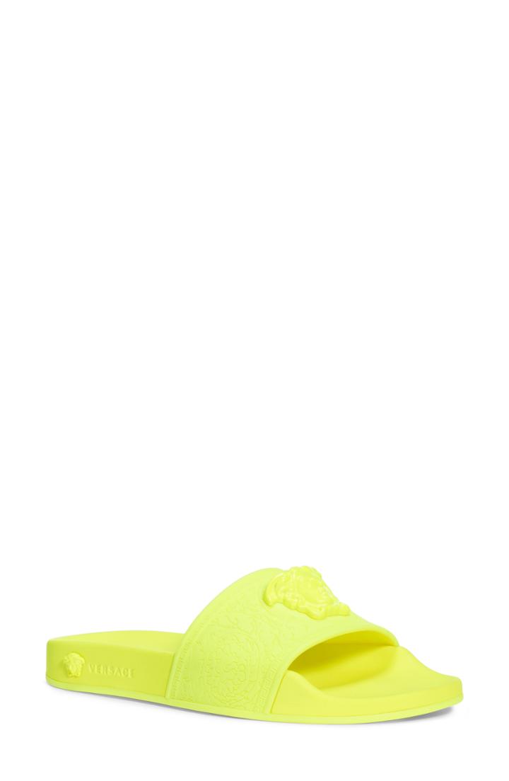 Women's Versace First Line Medusa Palazzo Slide Sandal Us / 36eu - Yellow