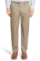 Men's John W. Nordstrom Non-iron Smartcare(tm) Flat Front Stretch Cotton Pants X 30 - Beige