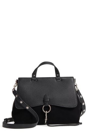 Rebecca Minkoff Medium Keith Suede & Leather Satchel - Black