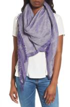 Women's Caslon Cross Dyed Linen Blend Scarf, Size - Purple