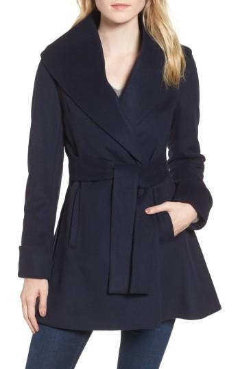 Women's Trina Turk Ali Wrap Coat - Blue
