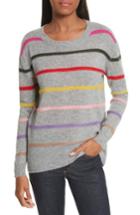 Women's Allude Stripe Cashmere Sweater - Grey