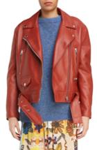 Women's Acne Studios Merlyn Leather Moto Jacket Us / 34 Eu - Red