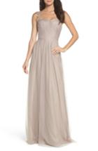 Women's Monique Lhuillier Bridesmaids Violetta Tulle Gown - Beige