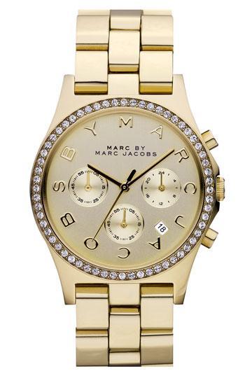 Marc By Marc Jacobs 'henry' Chronograph & Crystal Topring Watch,