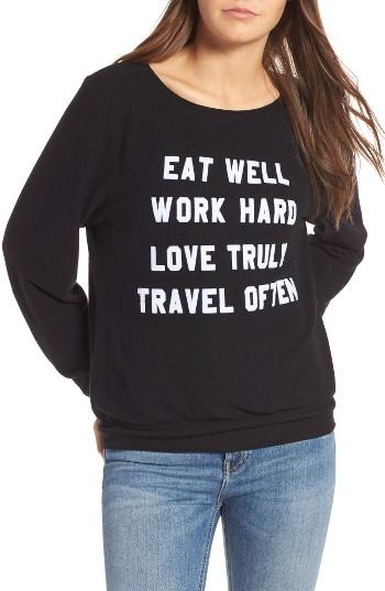 Women's Wildfox 'mantra' Sweatshirt, Size - Black