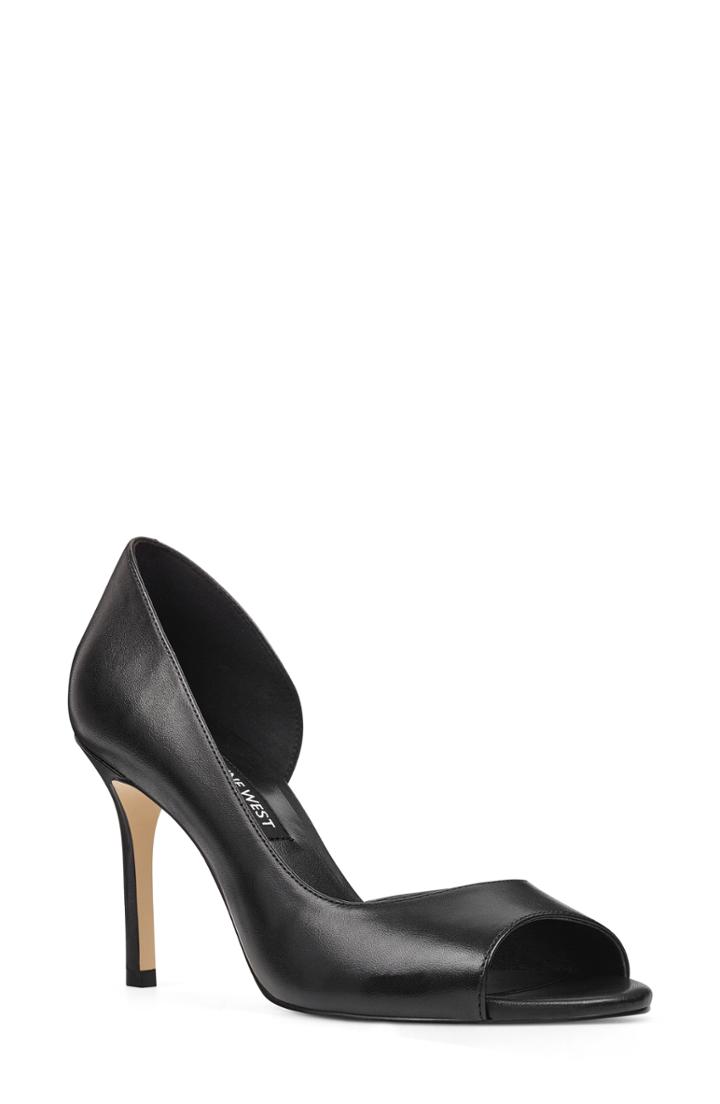 Women's Nine West Jeff Peep Toe Pump M - Black