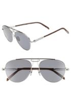 Women's Calvin Klein 58mm Aviator Sunglasses - Silver/ Brown