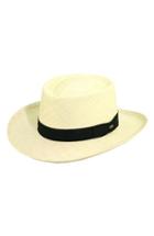 Men's Scala Panama Straw Gambler Hat - White