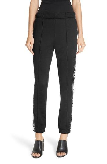 Women's T By Alexander Wang Logo French Terry Track Pants - Black