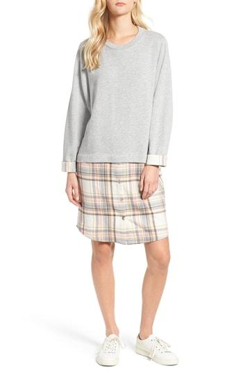 Women's Caslon Layered Look Tunic Dress - Grey