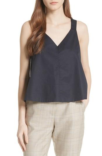 Women's Tibi Snap Tech Cotton Poplin Tank - Blue