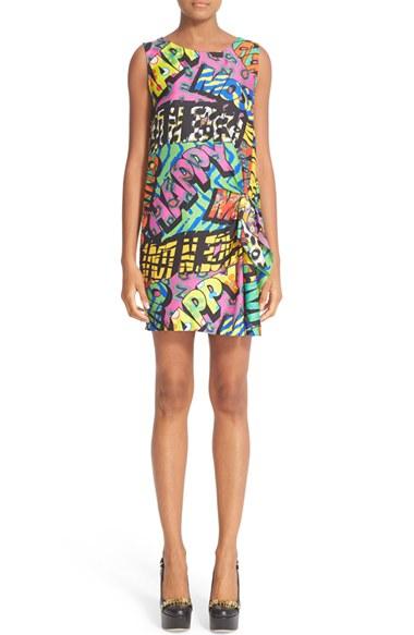 Women's Moschino Print Silk Shift Dress