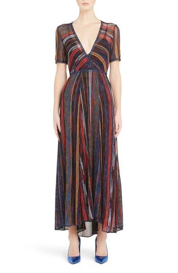 Women's Missoni Metallic Stripe Knit Dress Us / 38 It - Red