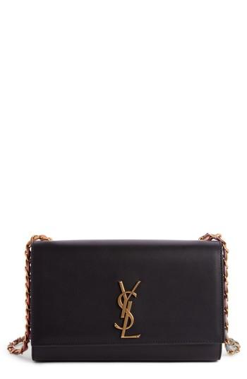 Saint Laurent Medium Kate Calfskin Leather Shoulder Bag - Black