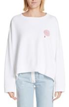 Women's Undercover Print Rose Sweatshirt, Size - White