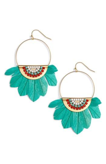 Women's Sandy Hyun Tulum Feather Hoop Earrings