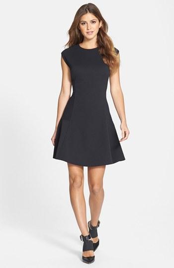 Women's Halogen Ottoman Knit Fit & Flare Dress - Black