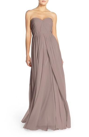 Women's Jenny Yoo Mira Convertible Strapless Chiffon Gown - Purple